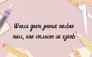 Мудрые статусы про школу