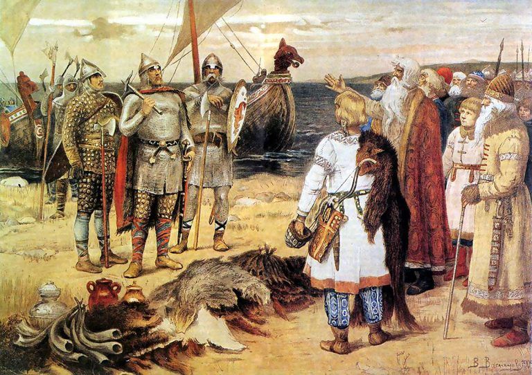 Картина В. М. Васнецова: Призвание варягов